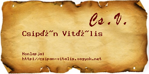 Csipán Vitális névjegykártya